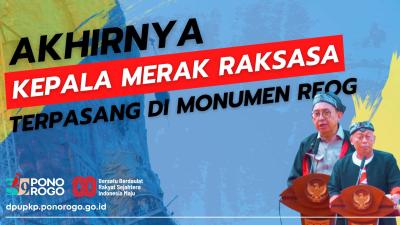 Pemasangan Kepala Merak Raksasa  Monumen Reog Ponorogo Siap Jadi Ikon Dunia